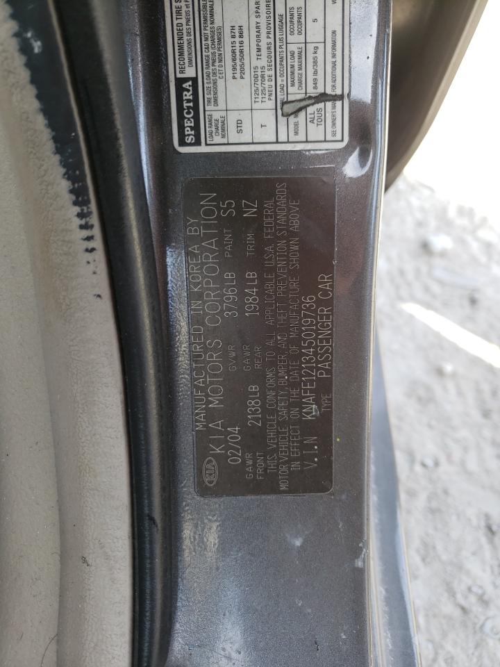 KNAFE121345019736 2004 Kia Spectra Lx