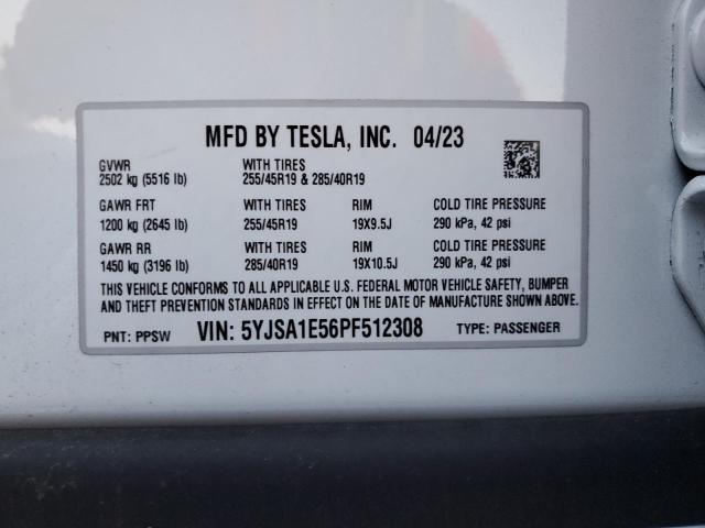 5YJSA1E56PF512308 | 2023 Tesla model s