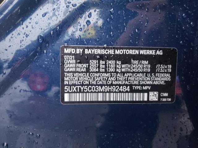 VIN 5UXTY5C03M9H92484 2021 BMW X3, Xdrive30I no.13