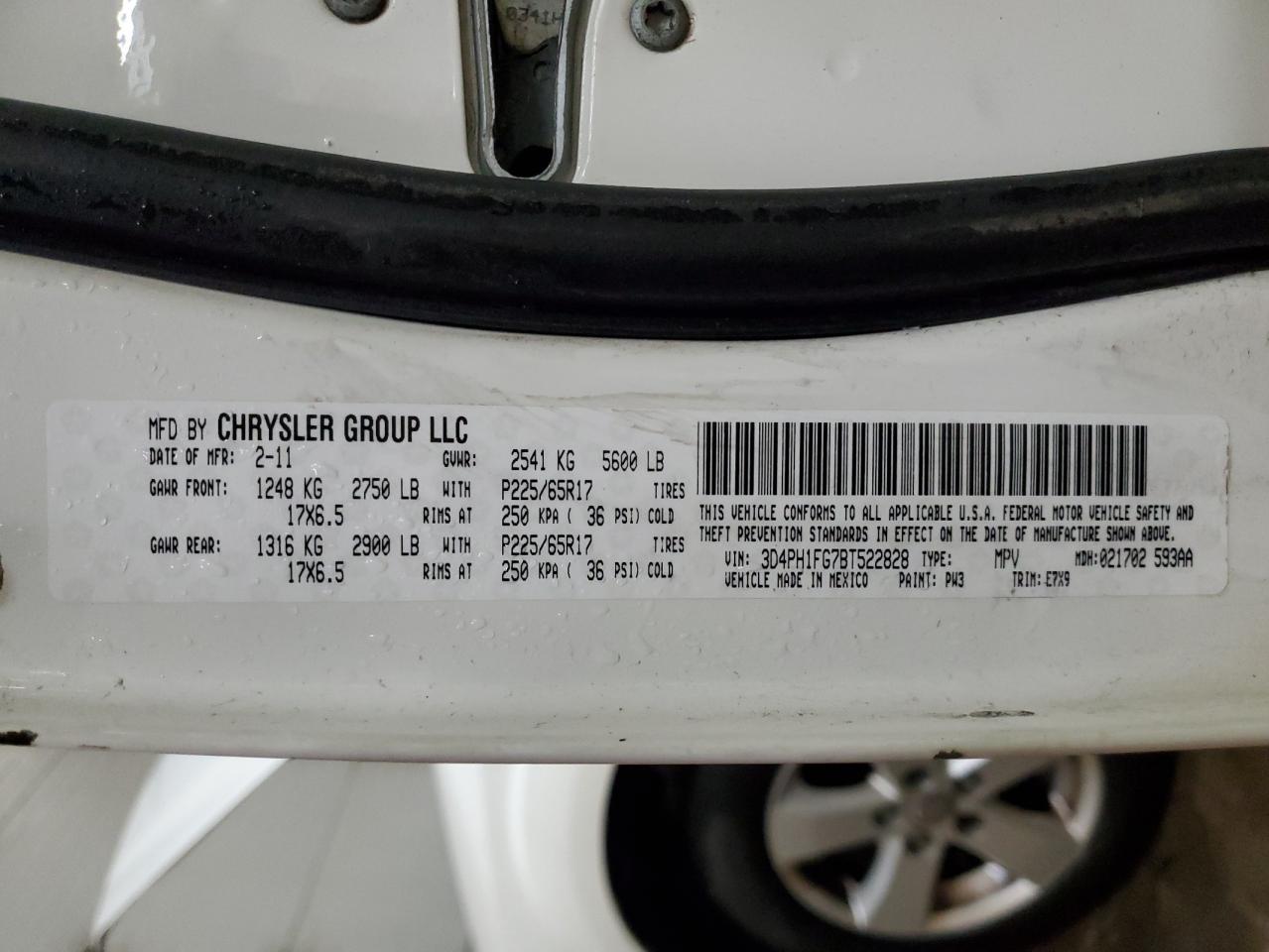 3D4PH1FG7BT522828 2011 Dodge Journey Mainstreet