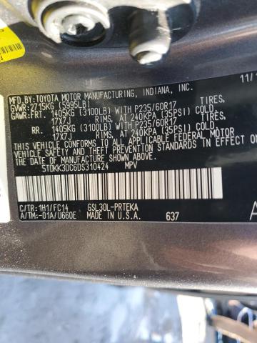 VIN 5TDKK3DC6DS310424 2013 Toyota Sienna, LE no.13