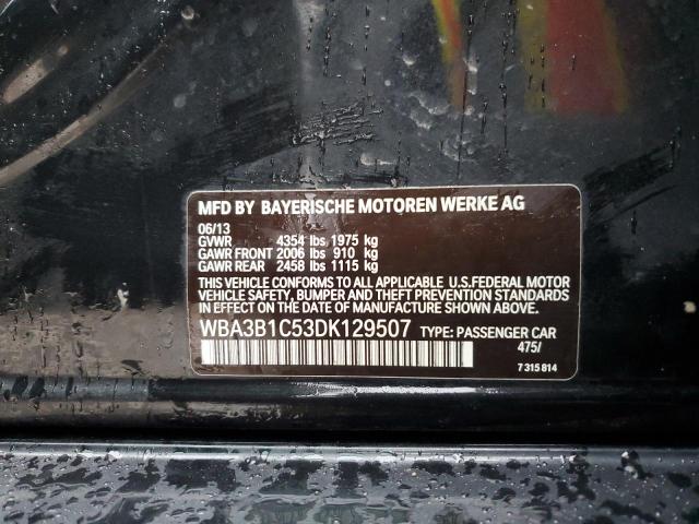 2013 BMW 320I VIN: WBA3B1C53DK129507 Lot: 43413231