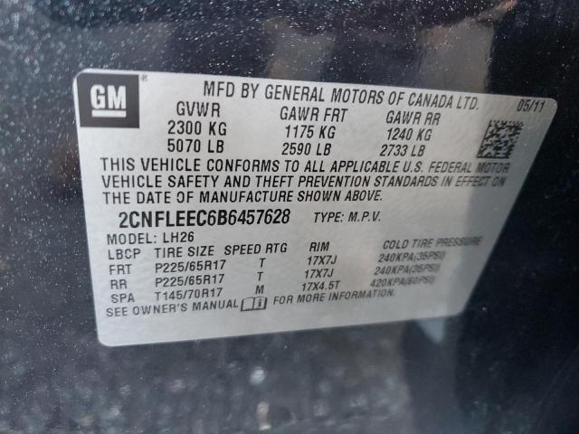 2CNFLEEC6B6457628 | 2011 Chevrolet equinox lt