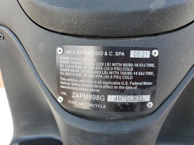 2021 PIAGGIO 150CC - ZAPM898G4M7002829
