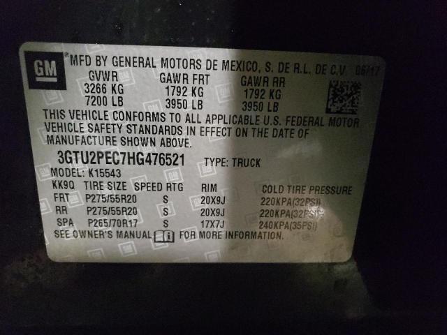 3GTU2PEC7HG476521 | 2017 GMC SIERRA K15