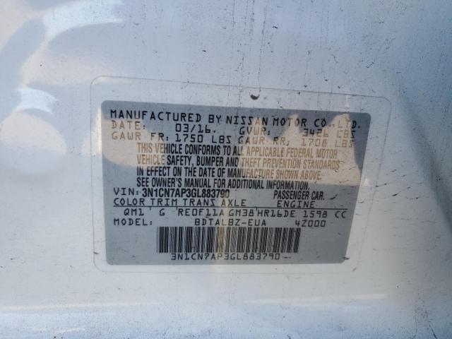 2016 NISSAN VERSA S - 3N1CN7AP3GL883790