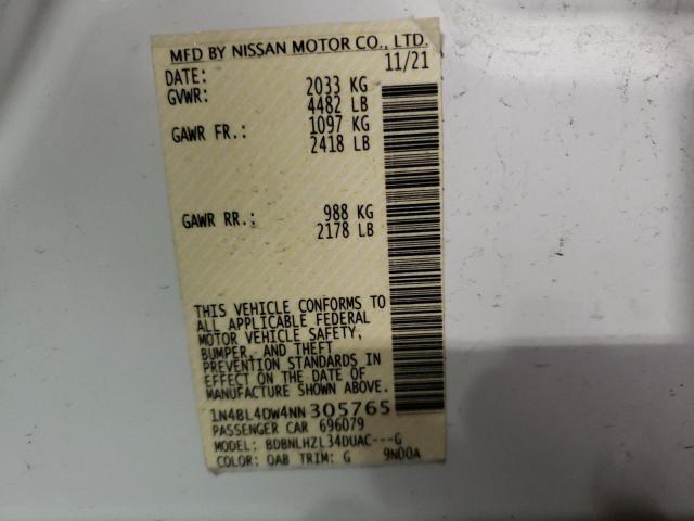 2022 NISSAN ALTIMA SV - 1N4BL4DW4NN305765