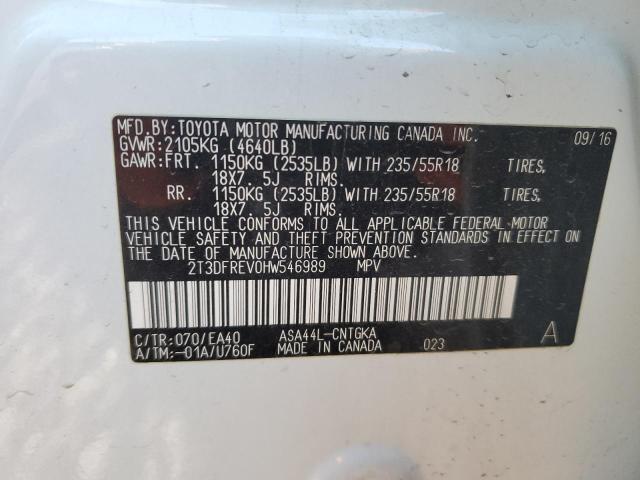 2T3DFREV0HW546989 | 2017 TOYOTA RAV4 LIMIT