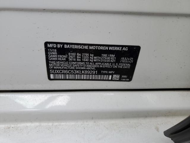 2019 BMW X5 XDRIVE4 5UXCR6C53KLK89291