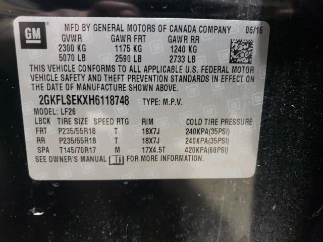 2GKFLSEKXH6118748 | 2017 GMC TERRAIN SL