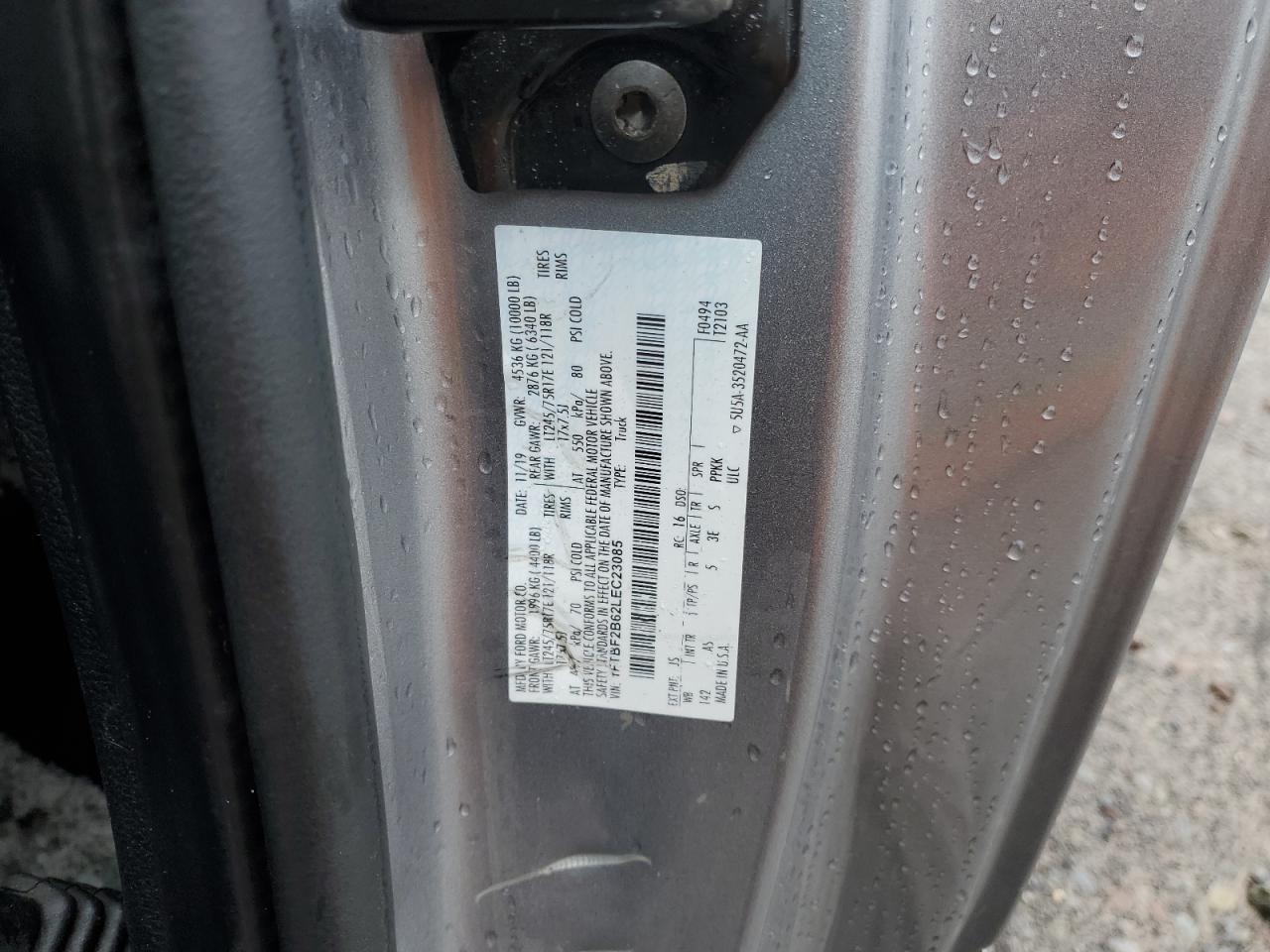 VIN: 1FTBF2B62LEC23085 2020 FORD F250