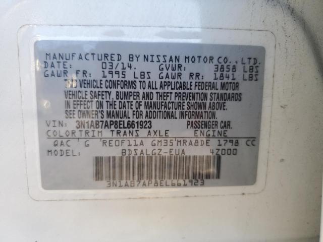 3N1AB7AP8EL661923 | 2014 NISSAN SENTRA S