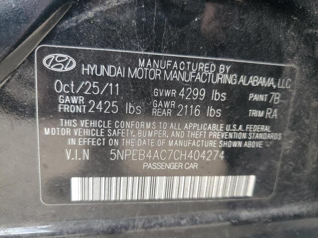 5NPEB4AC7CH404274 | 2012 Hyundai sonata gls