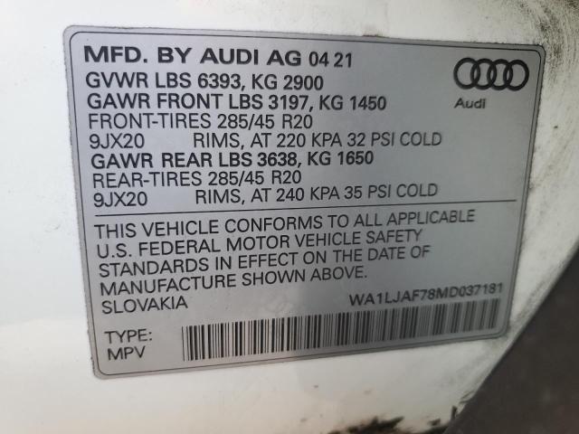 WA1LJAF78MD037181 2021 AUDI Q7, photo no. 14