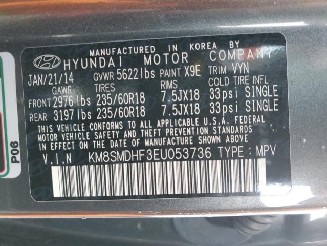 KM8SMDHF3EU053736 | 2014 HYUNDAI SANTA FE G