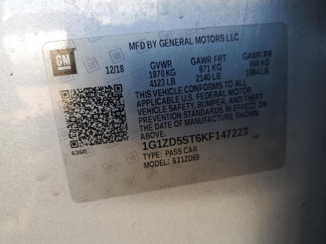 2019 Chevrolet Malibu Lt VIN: 1G1ZD5ST6KF147223 Lot: 37122184