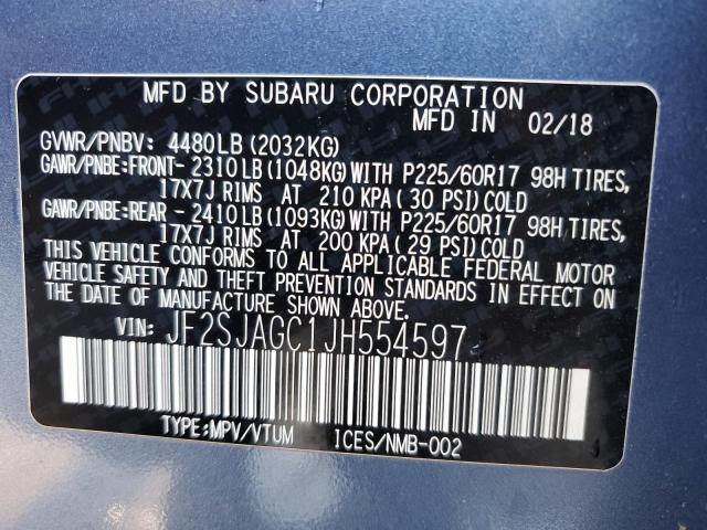 JF2SJAGC1JH554597 | 2018 SUBARU FORESTER 2