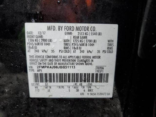 2FMPK4J98JBB51113 2018 FORD EDGE, photo no. 13