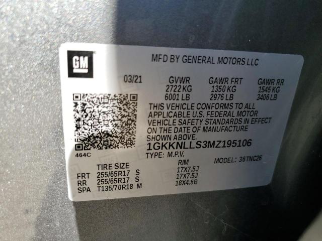 1GKKNLLS3MZ195106 | 2021 GMC ACADIA AT4