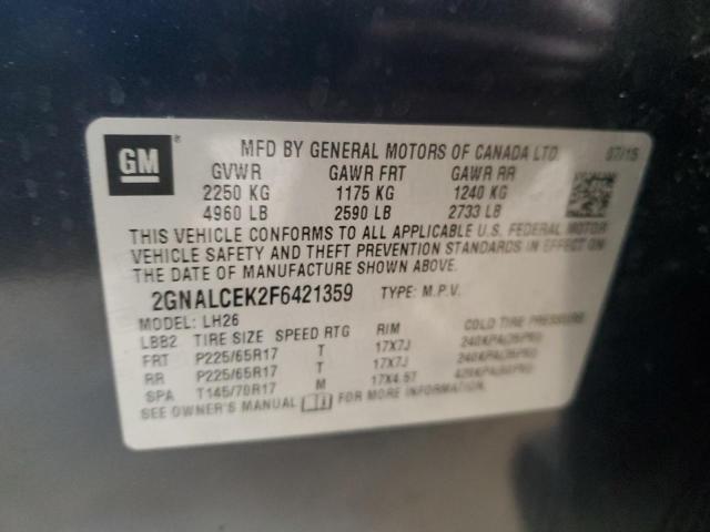 2015 CHEVROLET EQUINOX LT - 2GNALCEK2F6421359