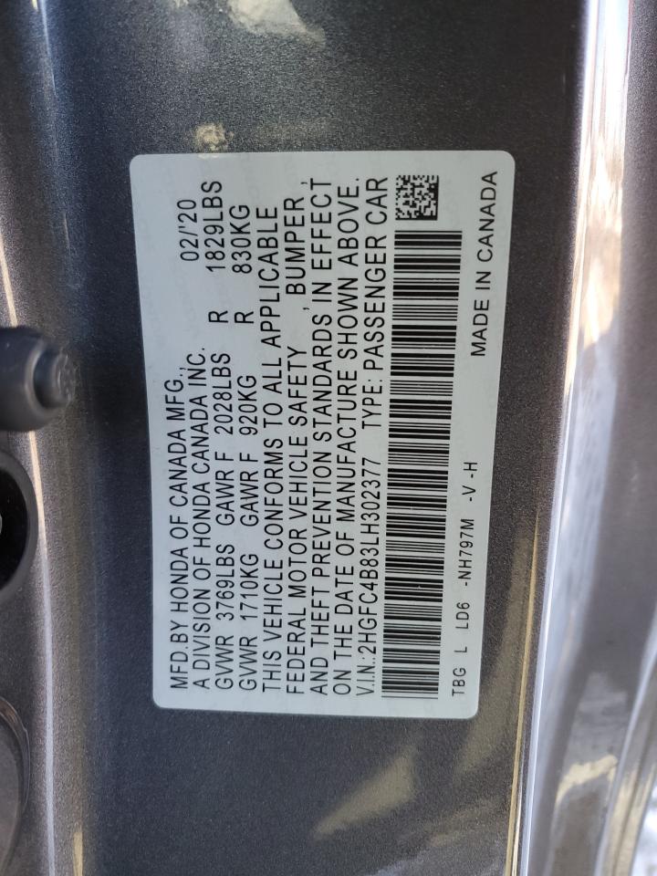 2HGFC4B83LH302377 2020 Honda Civic Sport