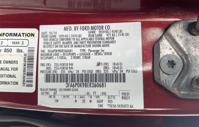 3FA6P0K98ER360681 | 2014 FORD FUSION TIT