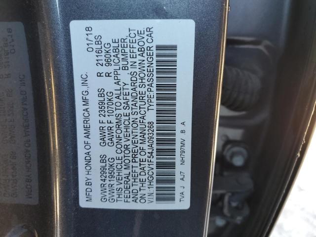 1HGCV1F54JA093268 | 2018 HONDA ACCORD EXL