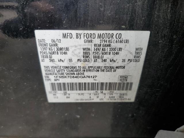2013 Ford Explorer Xlt VIN: 1FM5K7D84DGA76127 Lot: 81942573