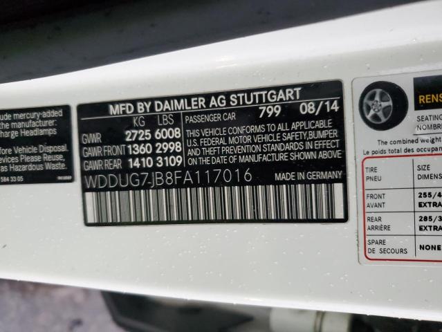 2015 MERCEDES-BENZ S 63 AMG - WDDUG7JB8FA117016