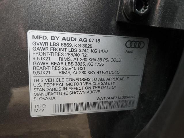 WA1VAAF71JD054747 2018 AUDI Q7, photo no. 13