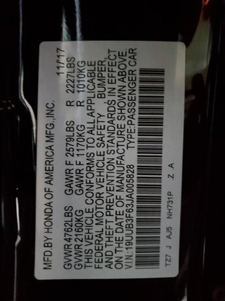 19UUB3F63JA005828 2018 Acura Tlx Tech+A