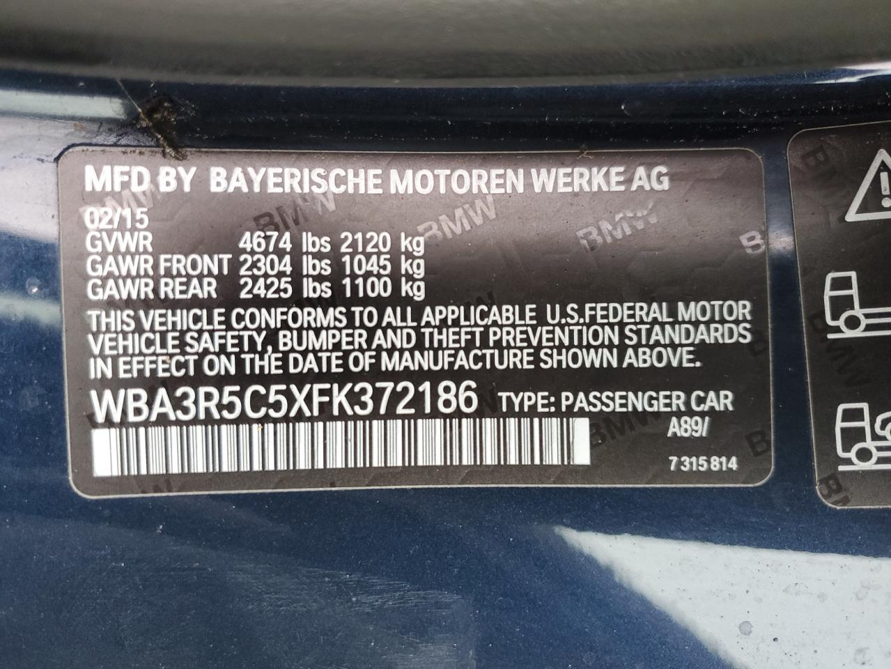 Lot #2440219810 2015 BMW 435 XI