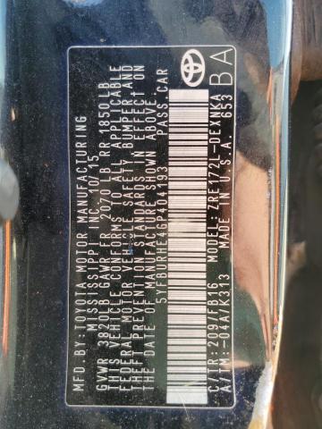 2016 TOYOTA CAROLLA 5YFBURHE4GP404193