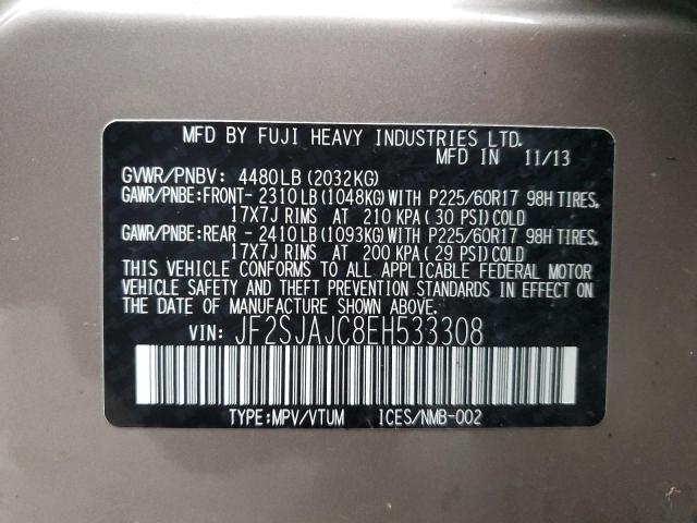 JF2SJAJC8EH533308 | 2014 SUBARU FORESTER 2