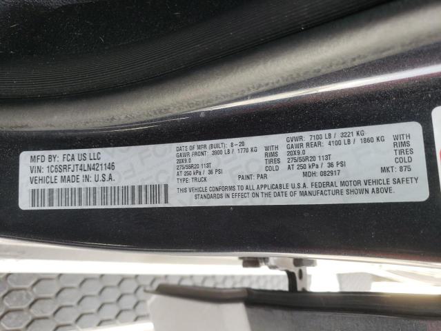 2020 RAM 1500 LARAM - 1C6SRFJT4LN421146