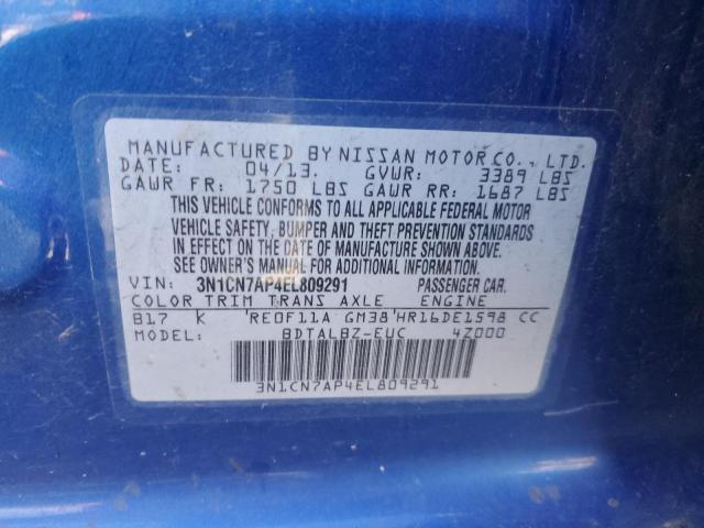 2014 Nissan Versa S VIN: 3N1CN7AP4EL809291 Lot: 39780284