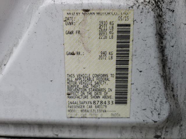 2015 NISSAN ALTIMA 2.5 1N4AL3APXFN878433