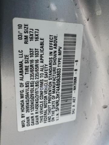 5FNRL3H74AB063803 2010 Honda Odyssey Exl