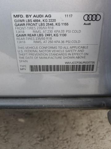 Lot #2453204929 2018 AUDI Q3 PREMIUM salvage car