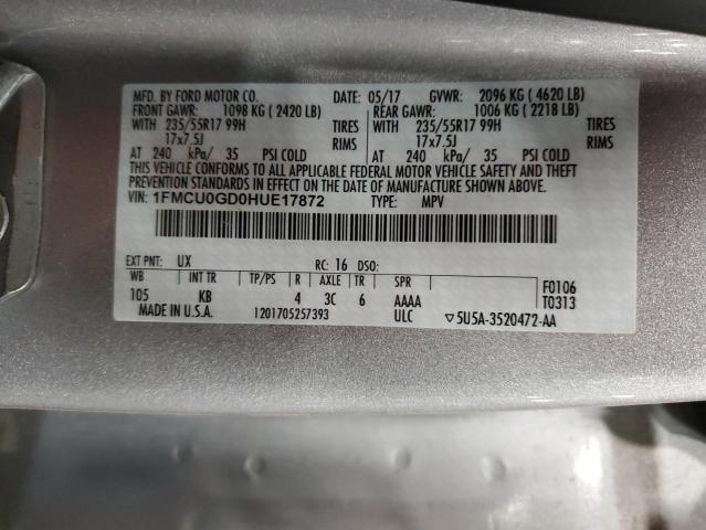 1FMCU0GD0HUE17872 2017 FORD ESCAPE - Image 12