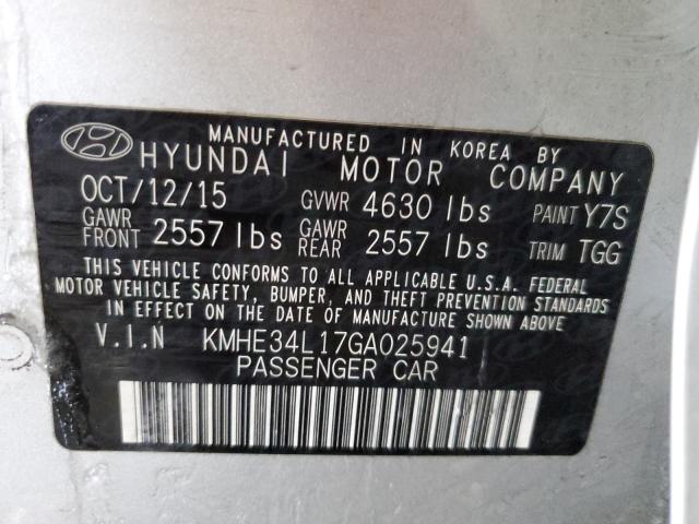 KMHE34L17GA025941 | 2016 HYUNDAI SONATA HYB