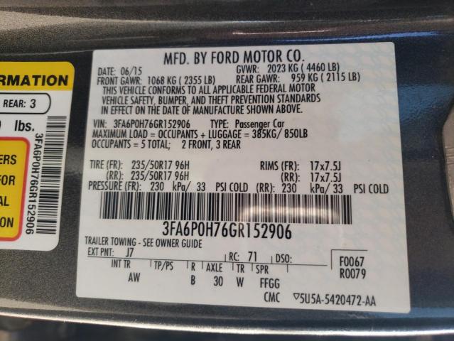 Lot #2387732163 2016 FORD FUSION SE salvage car