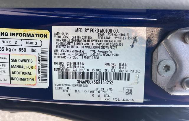 3FA6P0G75GR163252 2016 FORD FUSION - Image 10