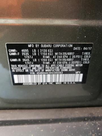 4S4BSAAC0H3395563 | 2017 SUBARU OUTBACK 2.