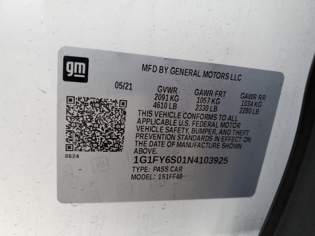 1G1FY6S01N4103925 2022 Chevrolet Bolt Euv Lt