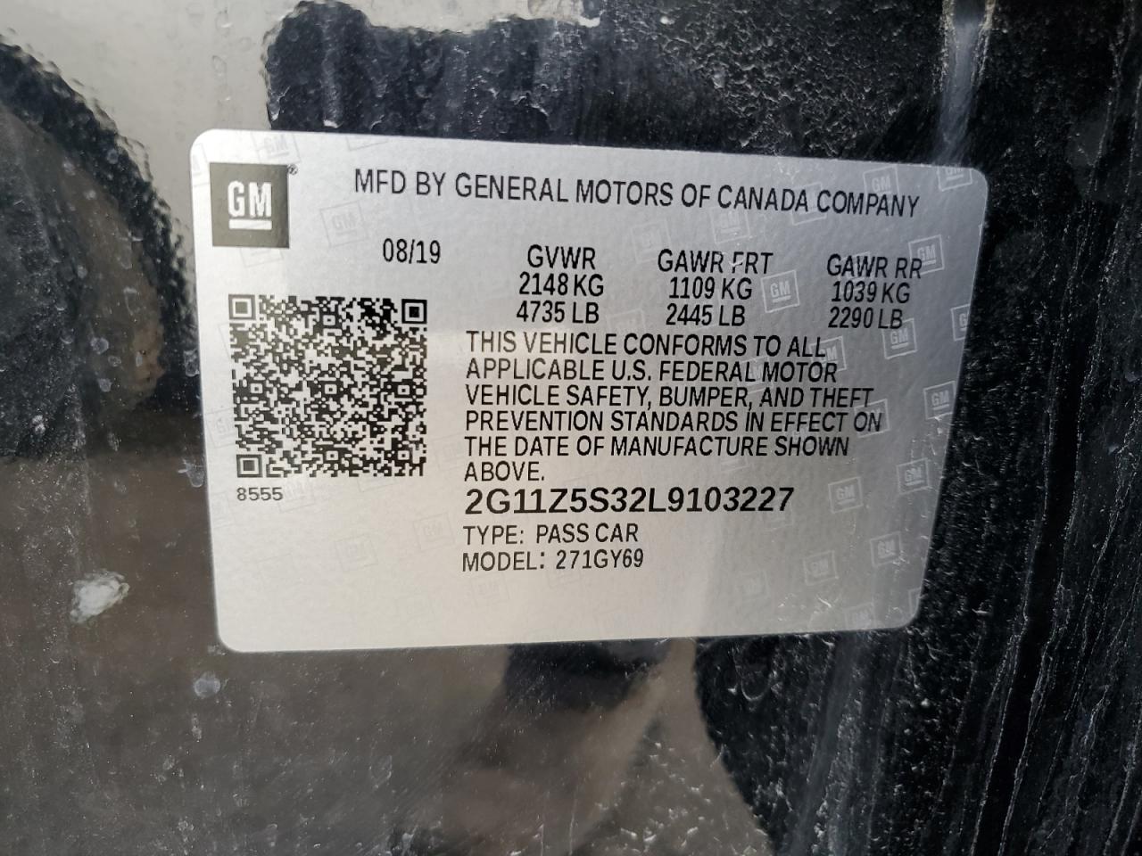 2G11Z5S32L9103227 CHEVROLET IMPALA 2020