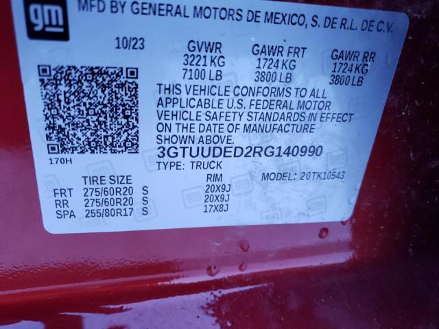 2024 GMC SIERRA K15 - 3GTUUDED2RG140990