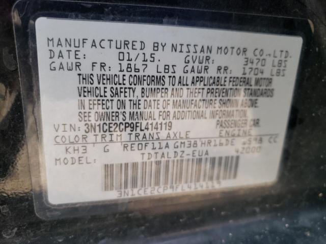 3N1CE2CP9FL414119 | 2015 NISSAN VERSA NOTE