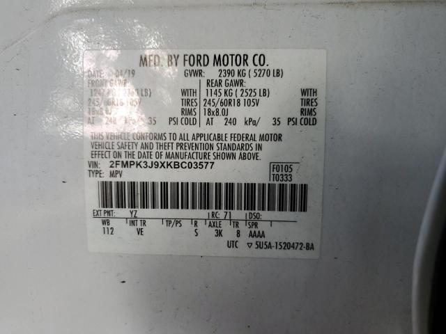 2FMPK3J9XKBC03577 2019 FORD EDGE, photo no. 13