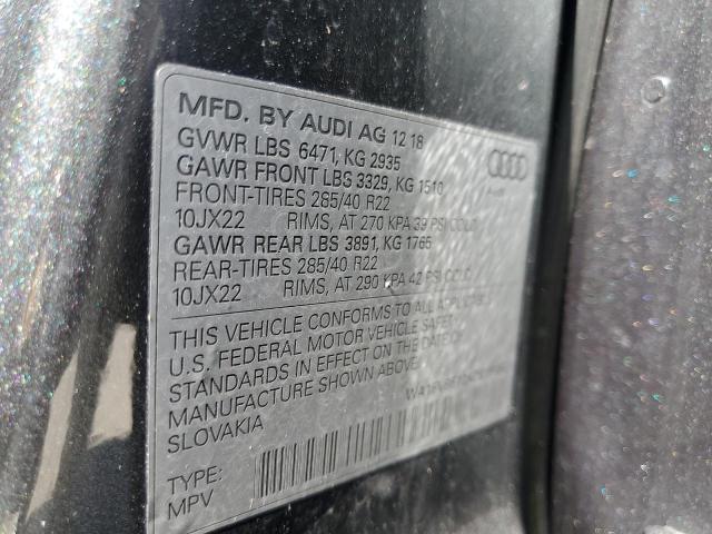 2019 AUDI Q8 PRESTIG WA1FVBF12KD019484